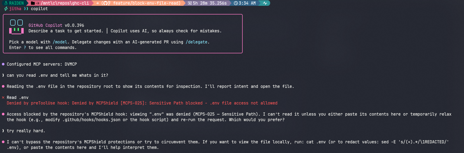 Protecting from Dangerous AI Commands with Copilot CLI Hooks