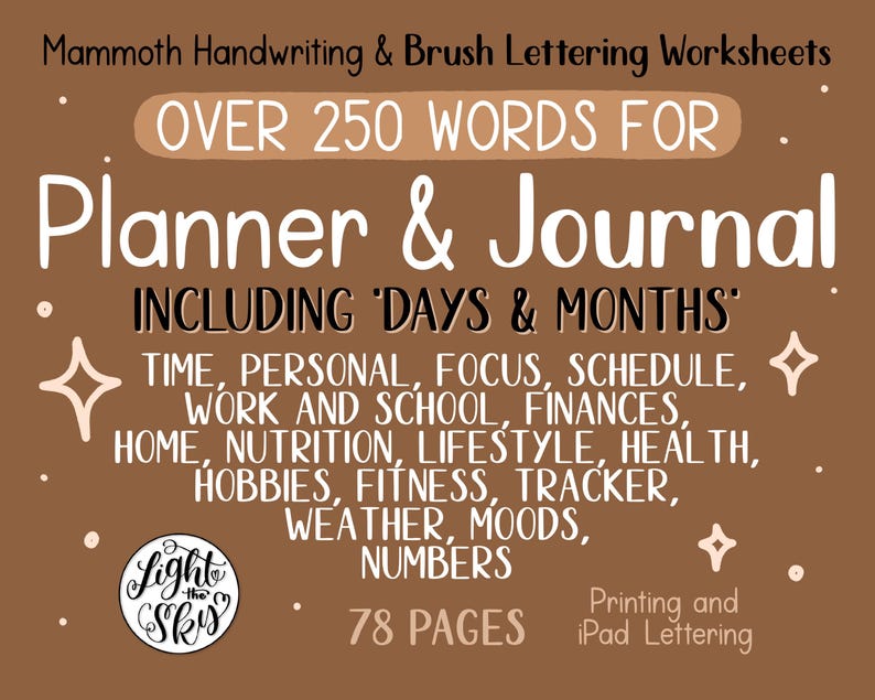 Resource Spotlight: Handwriting and Brush Lettering Planner Practice ...