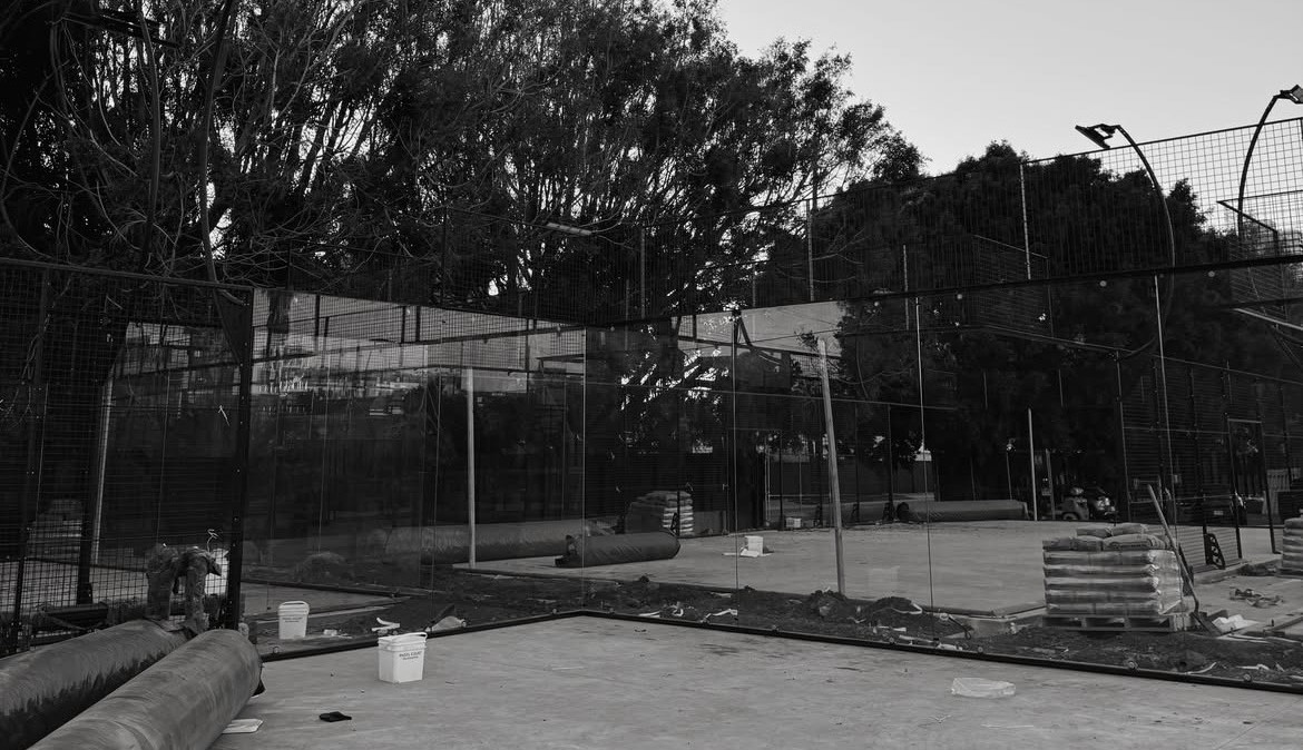 Padel courts under construction at Casa Padel in L.A.