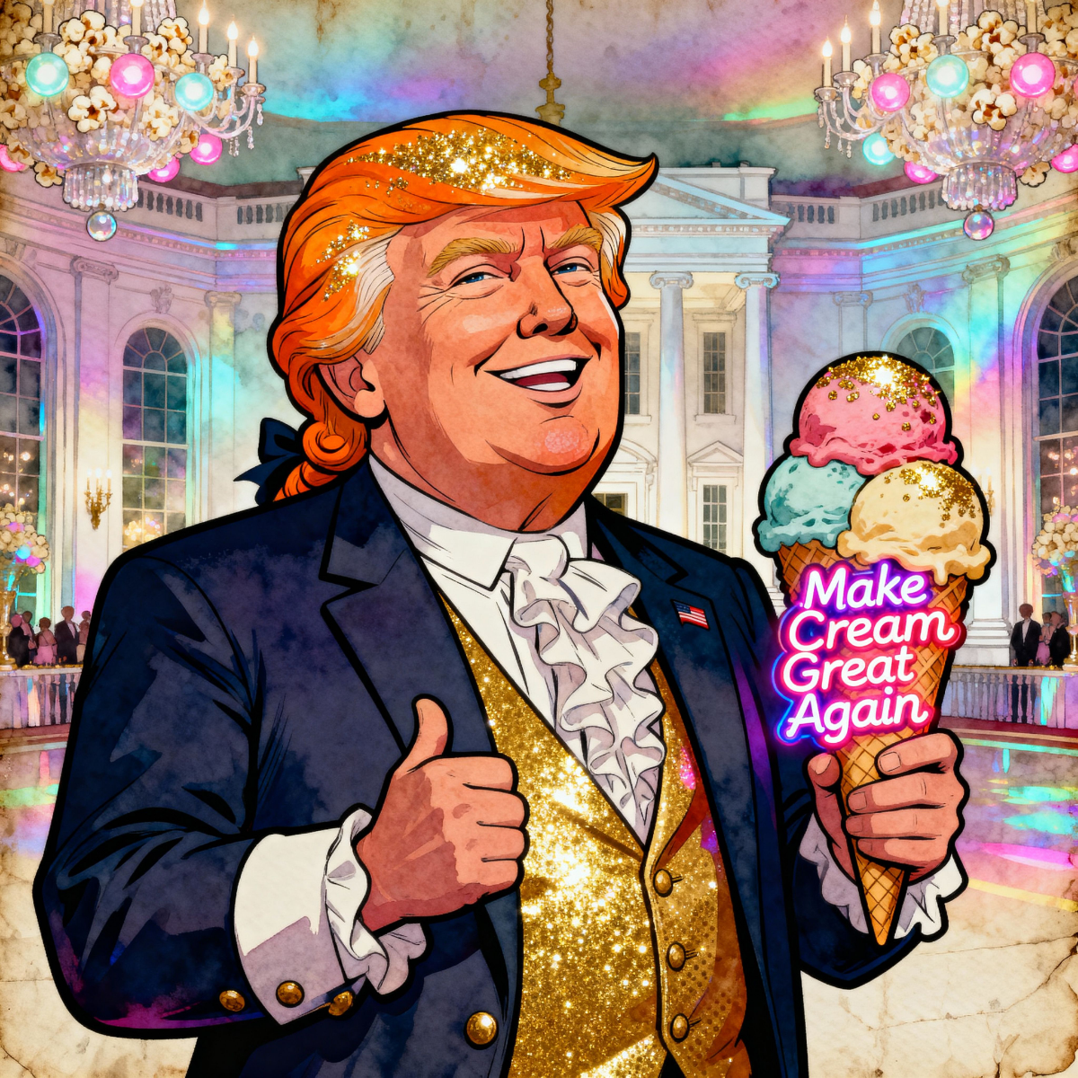 Magick Mica Trump parody art
