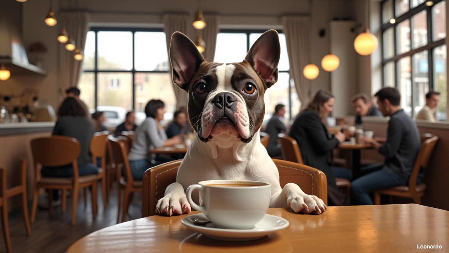 AI-generated image of Meadow in a coffee shop by Leonardo