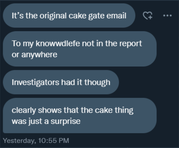 Jan. 19, 2023 The Original CakeGate Email Reveals That the Surprise Party Was...A Surprise