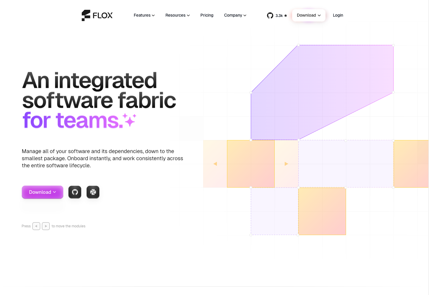 Screenshot of the flox website