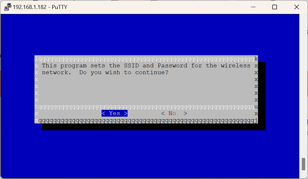“Do you wish to continue? Yes”