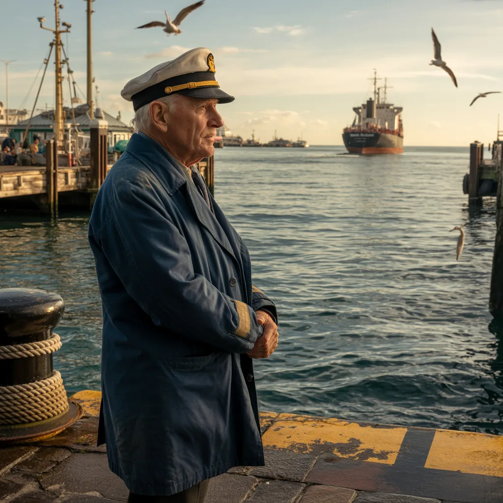 Retired ship's captain by the harbour