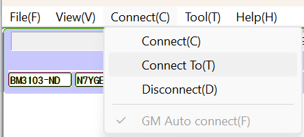 CONNECT TO menu in WIRES-X