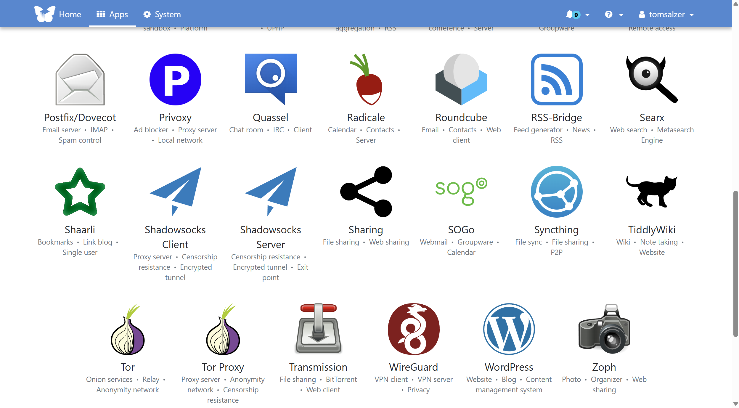 More apps available in Freedombox