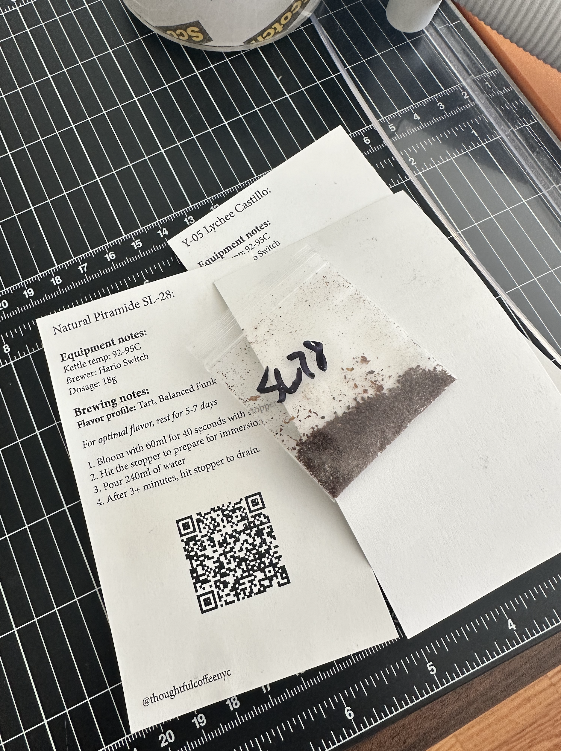 Cards and grind samples