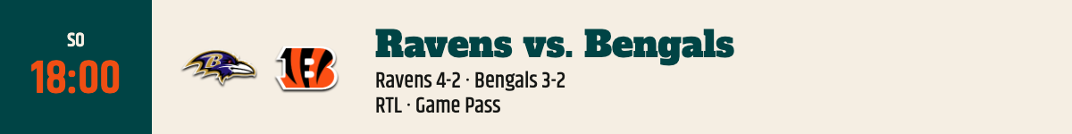Ravens vs. Bengals, Sonntag 18:00 Uhr
