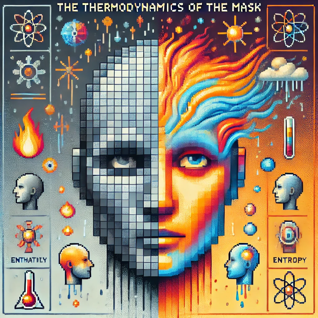 The Thermodynamics of Power, Meaning, and Masks