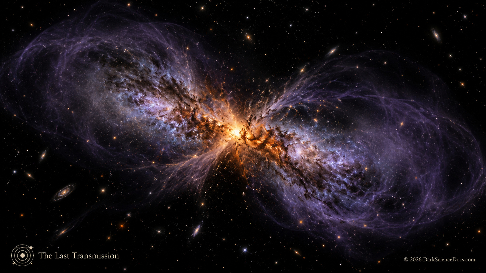 Concept artwork. The collision hypothesis relies on gas interacting differently from largely collisionless dark matter.