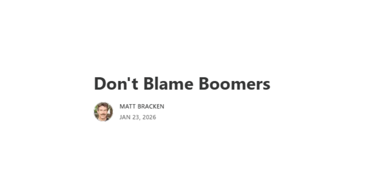 Don't Blame Boomers