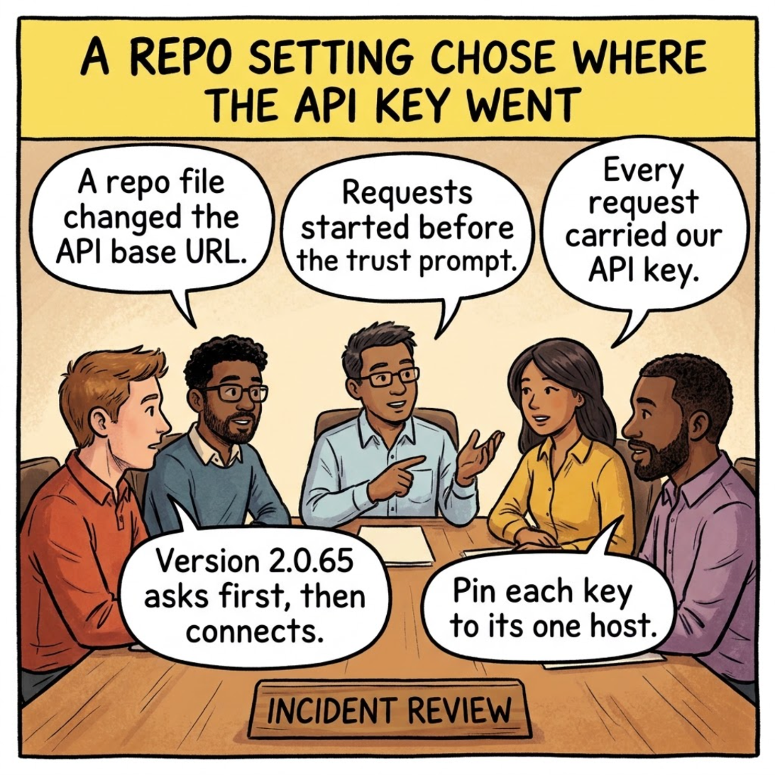 A Repo Setting Chose Where Claude Code Sent Your API Key