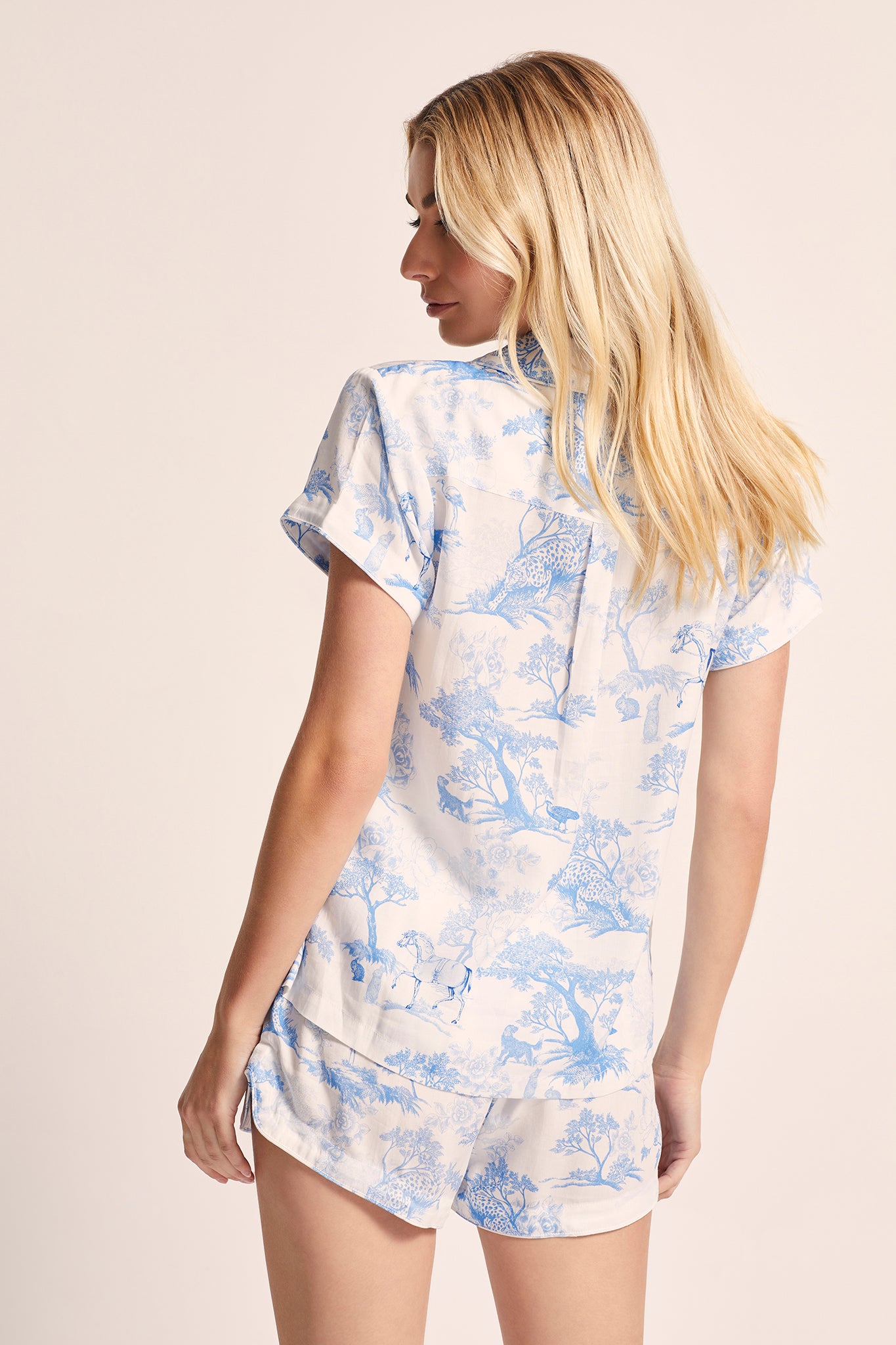 Camille Tencel Lounge Pyjama Set in Blue
