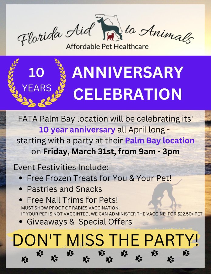 Image for article: Florida Aid to Animals Celebrates 10 Years of Helping Pets in Palm Bay