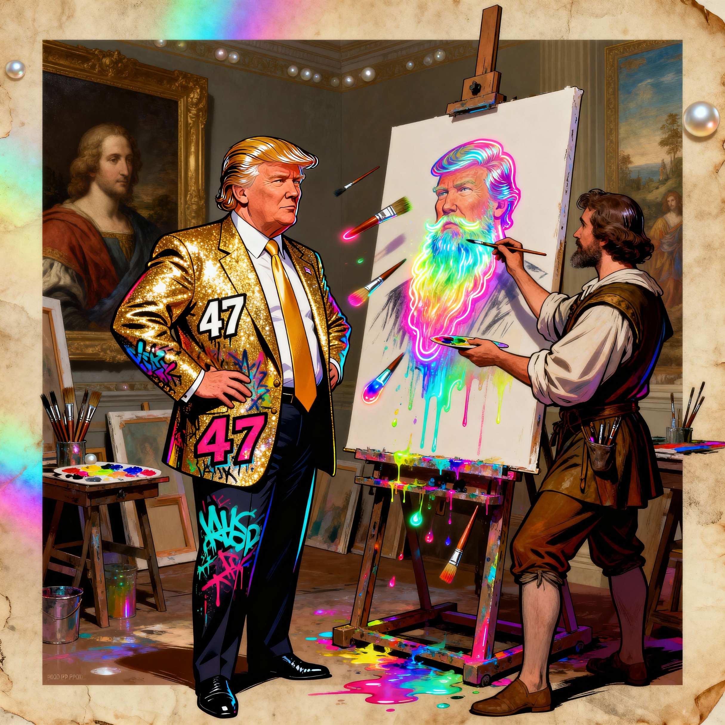 Magick Mica Trump parody art