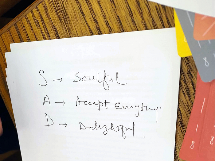 SAD acronym notes
