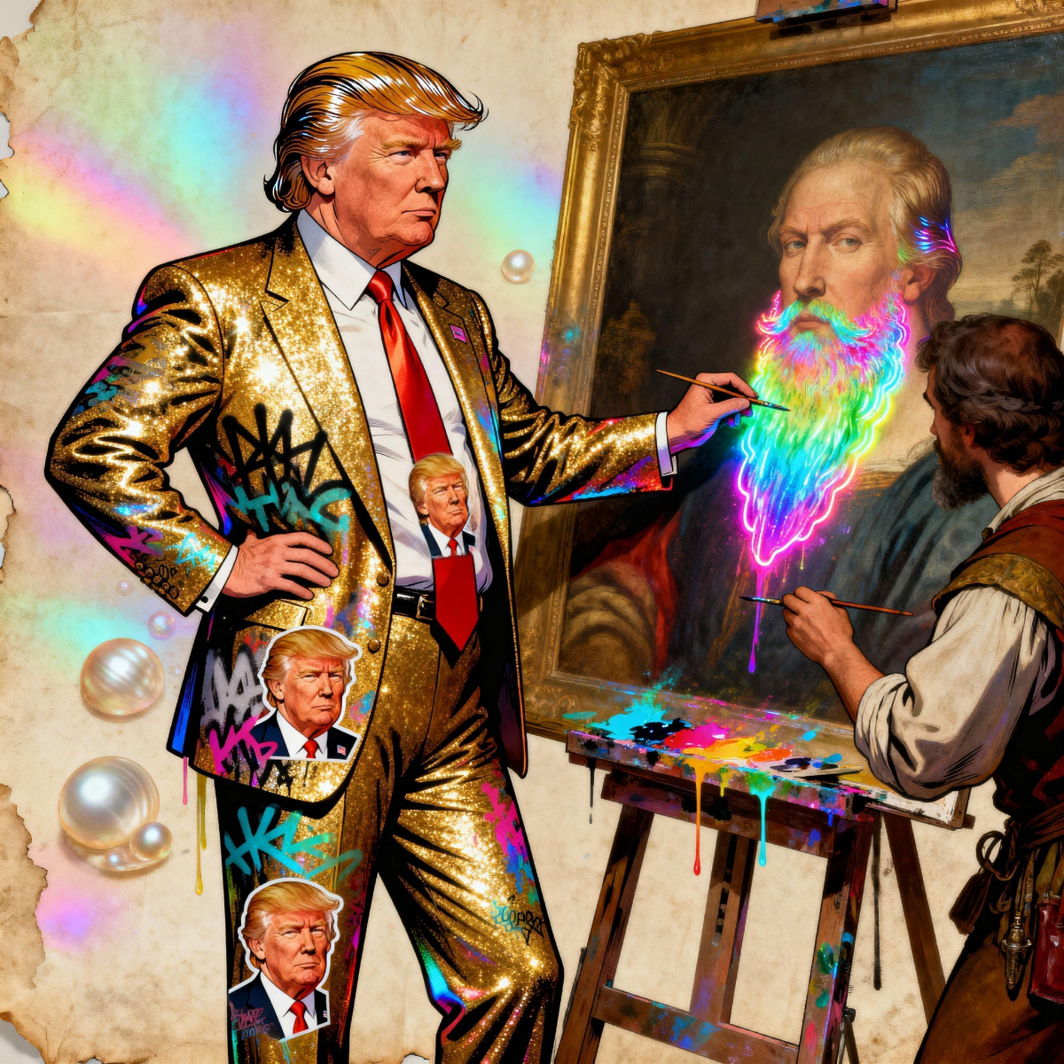 Magick Mica Trump parody art