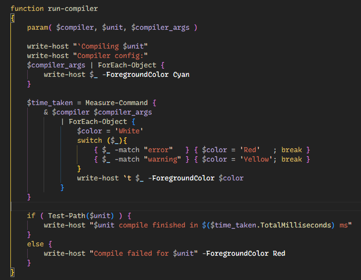 C/C++ Toolchain usage on Windows from scratch with just PowerShell