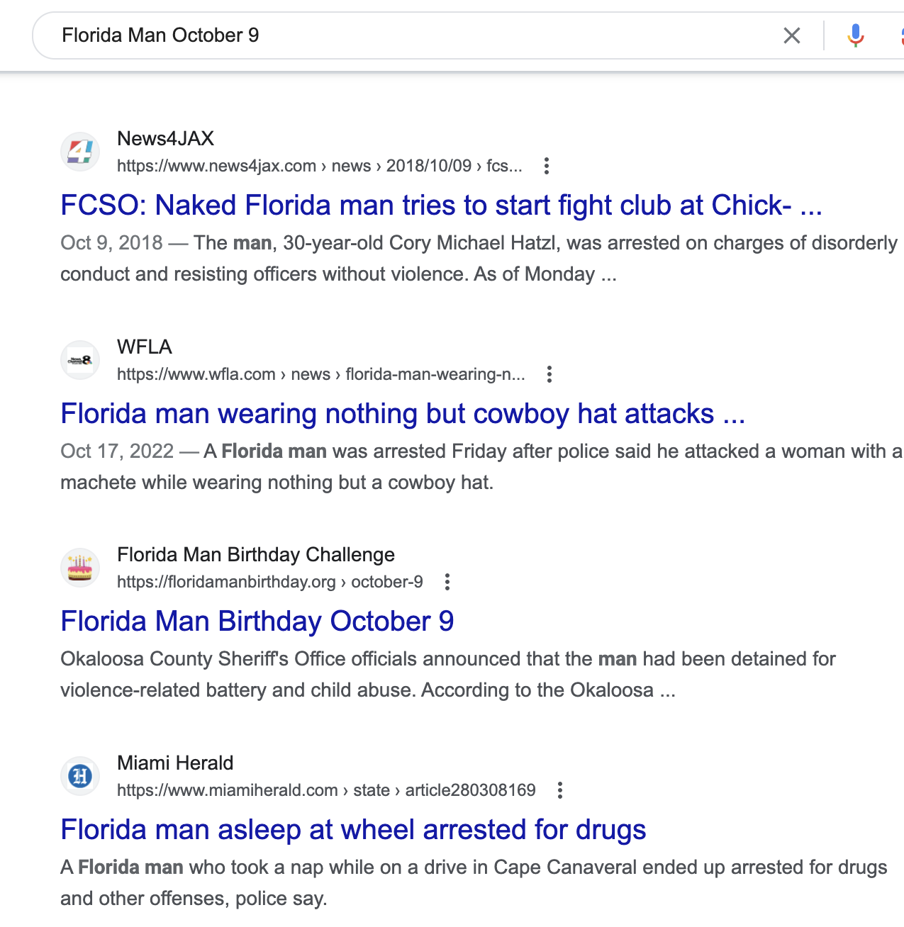 Unraveling Florida Man The Meme, The Myth, The Legend. A Statistical