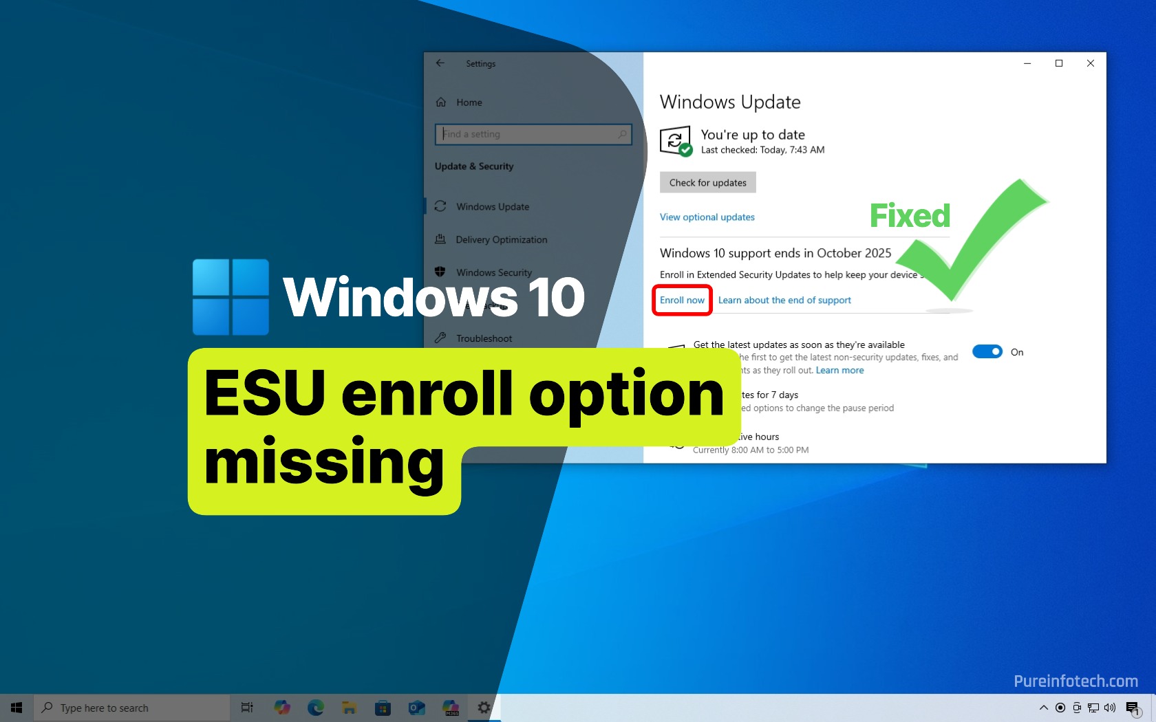 Windows 10 FREE ESU enrollment and 25H2 preparation
