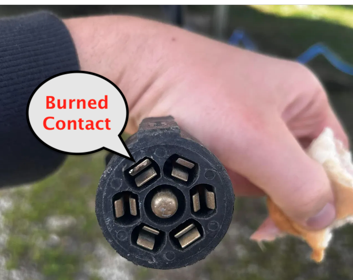 Burnt Rv Plug Burned 7-way plug contact! - by Mike Sokol - RVelectricity