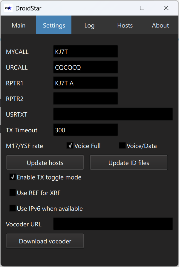 Update hosts and Update ID files buttons