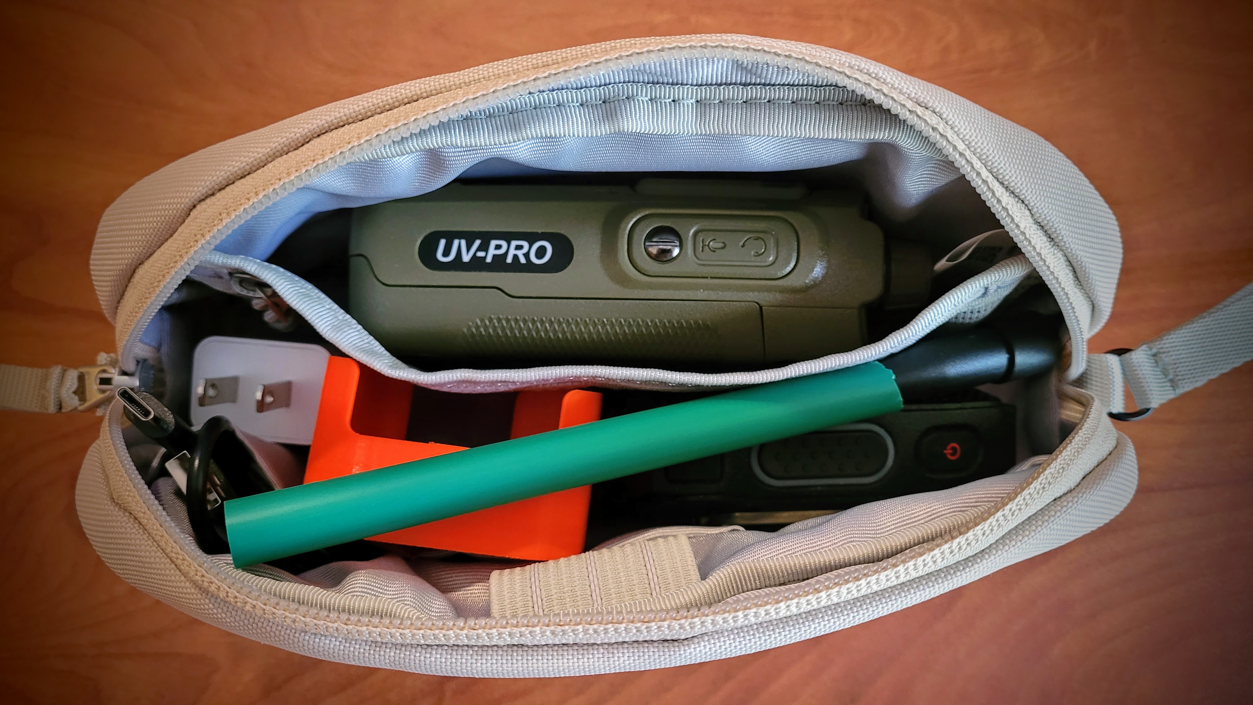 Electronics organizer bag repurposed as a radio bag