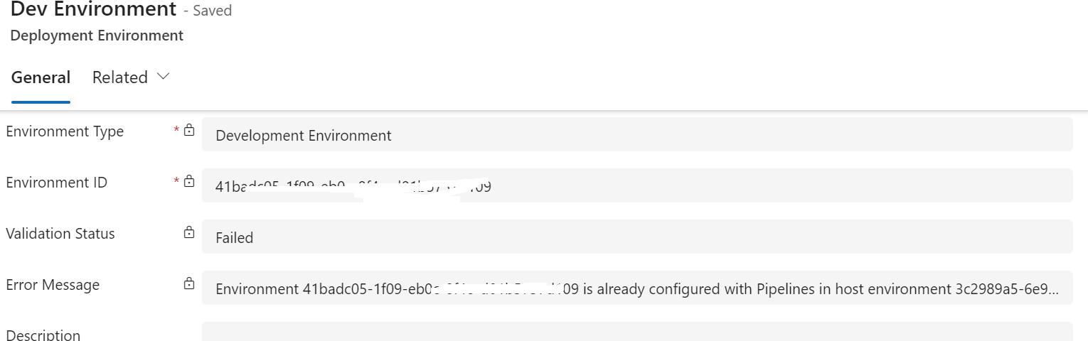 Fix: Environment [environmentid] is already configured with pipelines ...