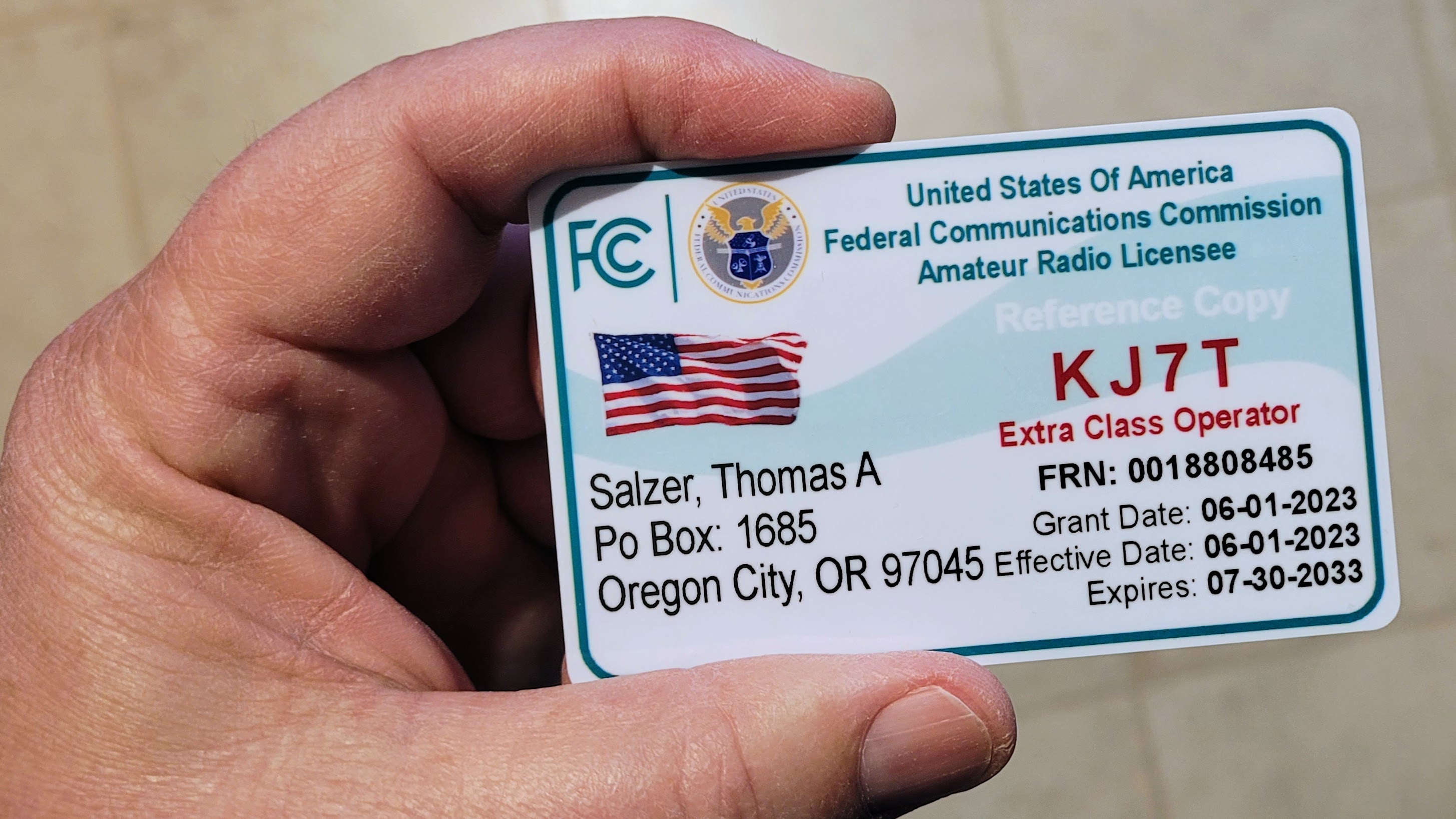 New license card from KB3IFH QSL CARDS
