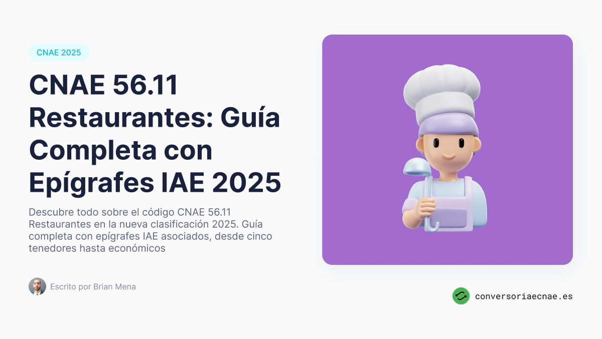 CNAE 56.11 - Restaurantes: Guía Completa con Epígrafes IAE 2025