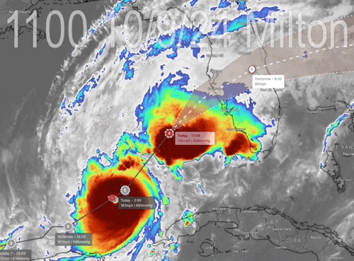 Image for article: Hurricane Milton Advisory: Updated Wind and Rainfall Forecast for Florida