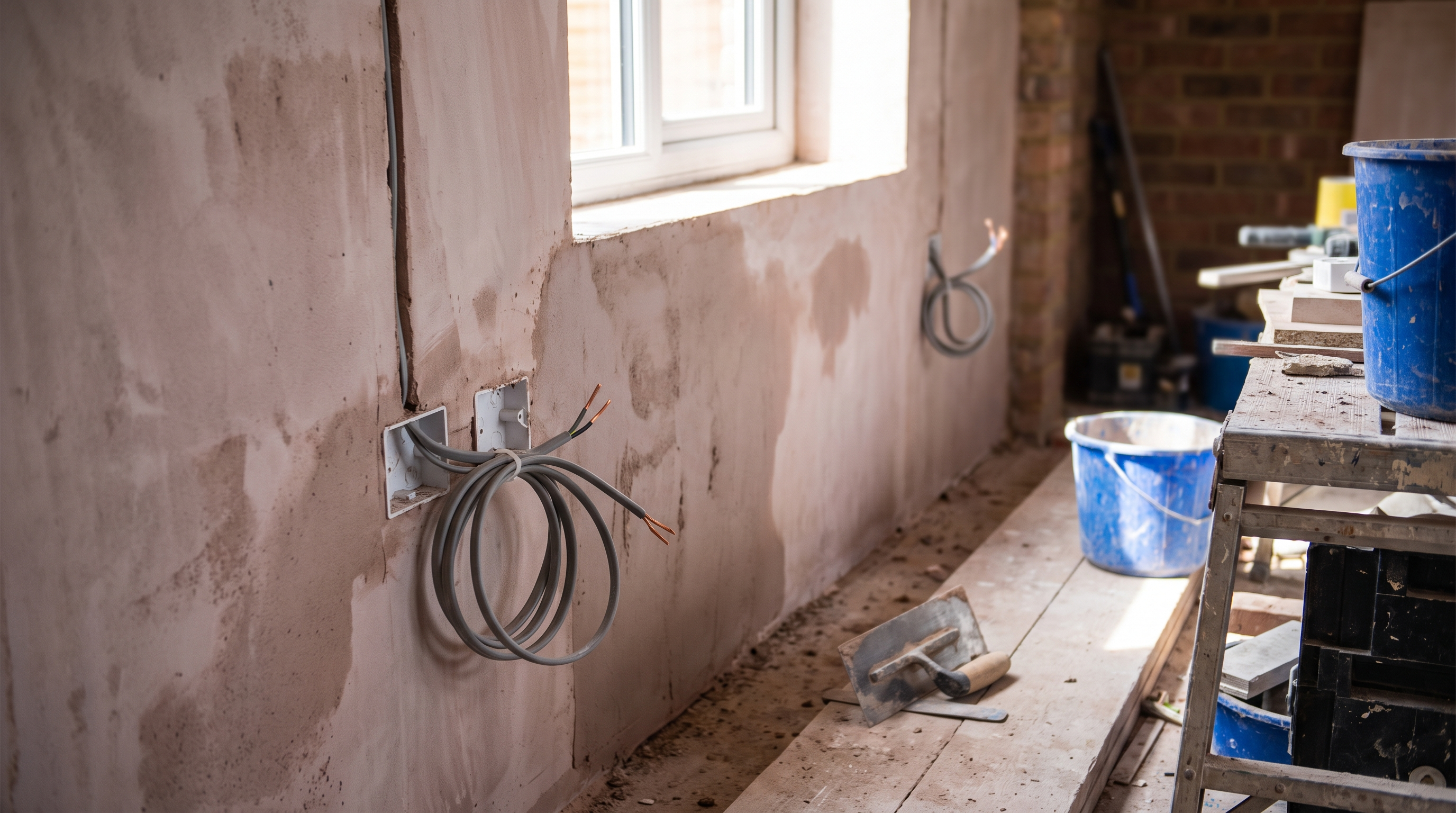 Where the electrician fits in your extension... get the order wrong and your plasterer's stood waiting