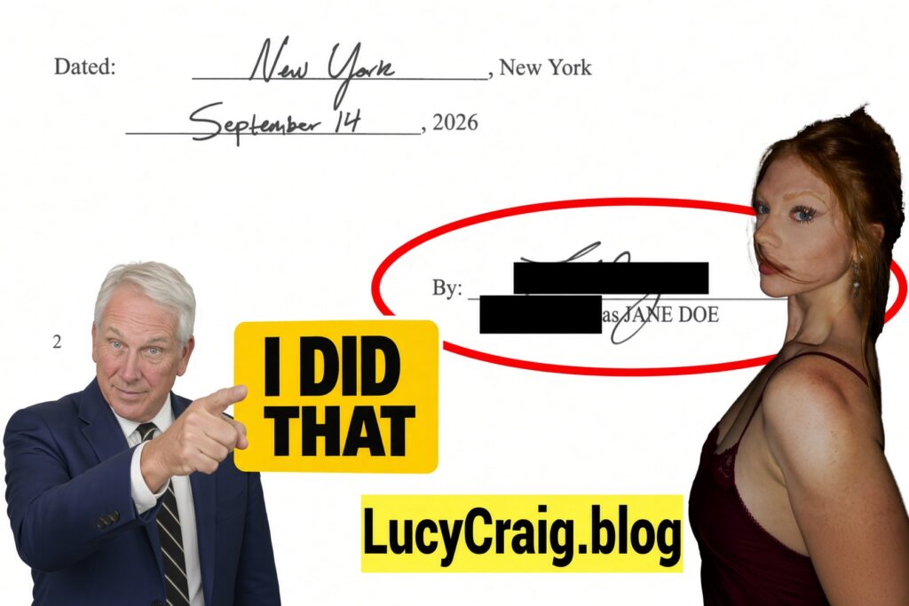 A DMCA complaint on LucyCraig.blog attributed to Jane Doe accuser Lucy Craig's attorney reveals Thomas Giuffra’s Cornell Seven Gambit.