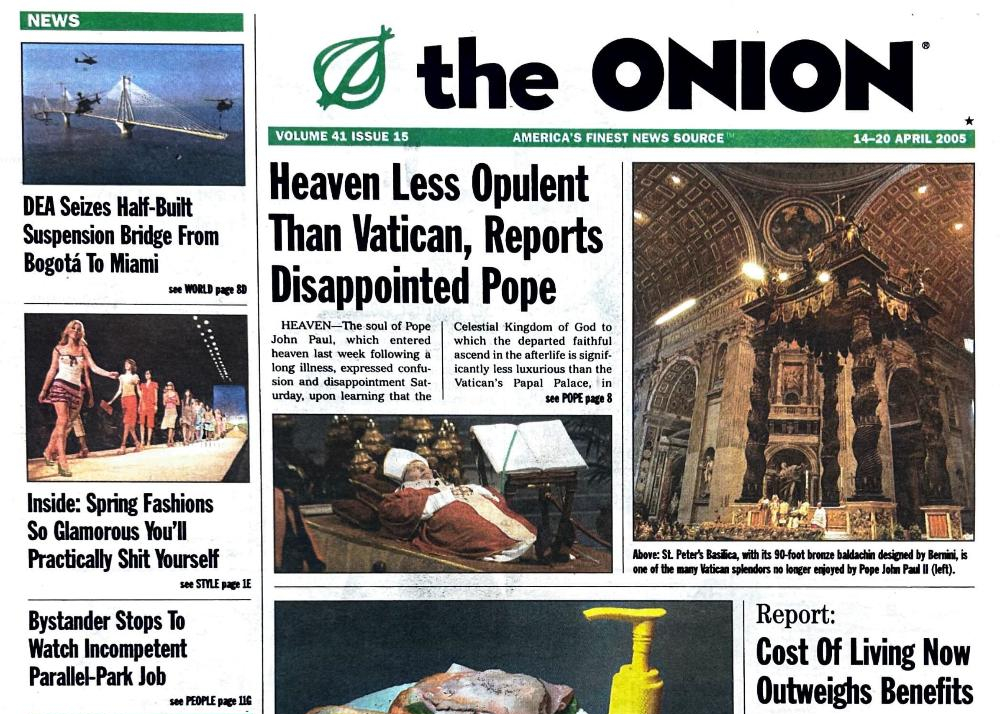 バラ　大苗　断捨離　Pope John Paul Ⅲ 20 years ago, The Onion visited Pope John Paul II in Heaven