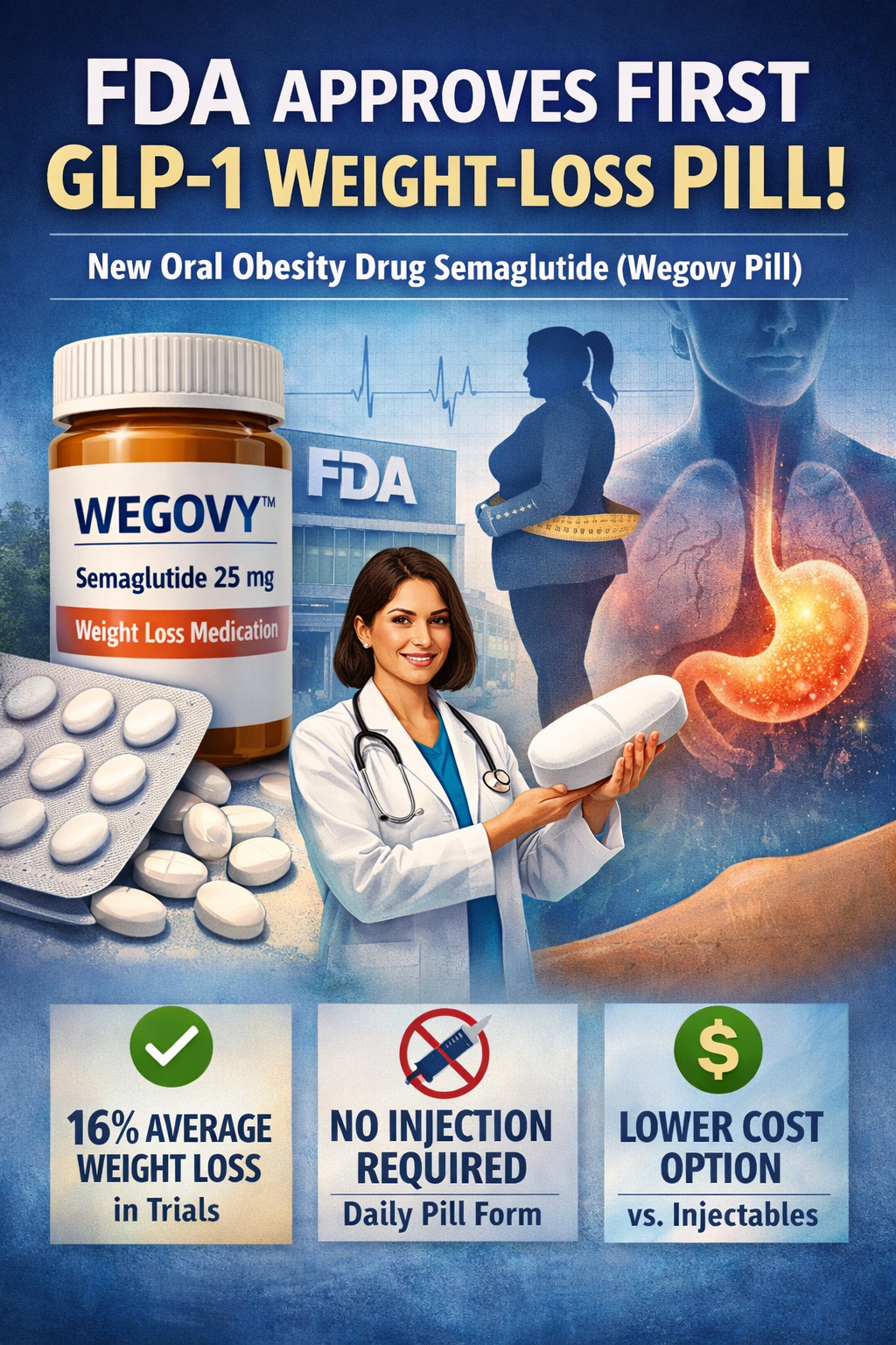 FDA Approves First ORAL GLP-1 Drug