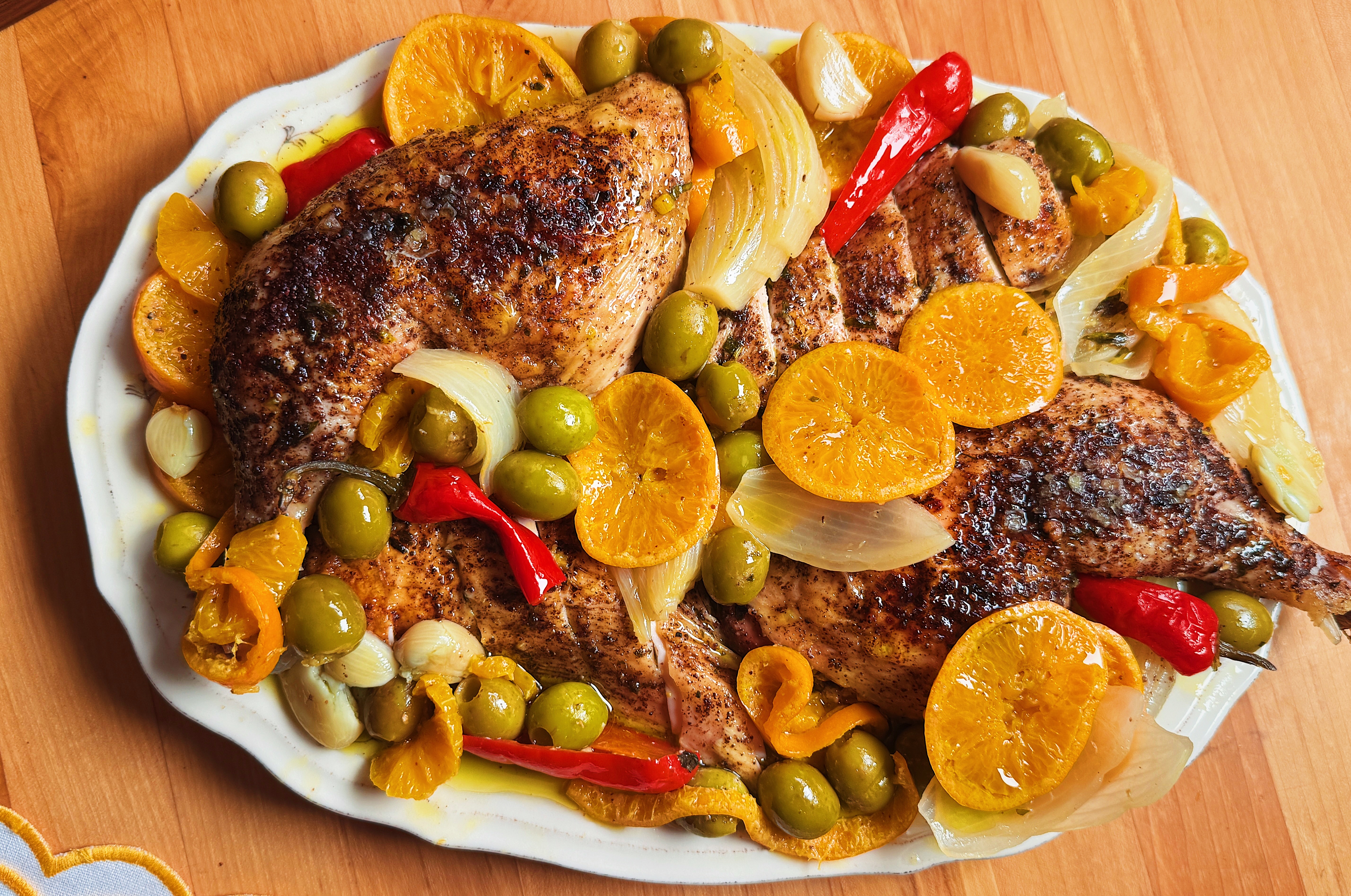 Mandarin Orange Chicken Roast with Green Olives