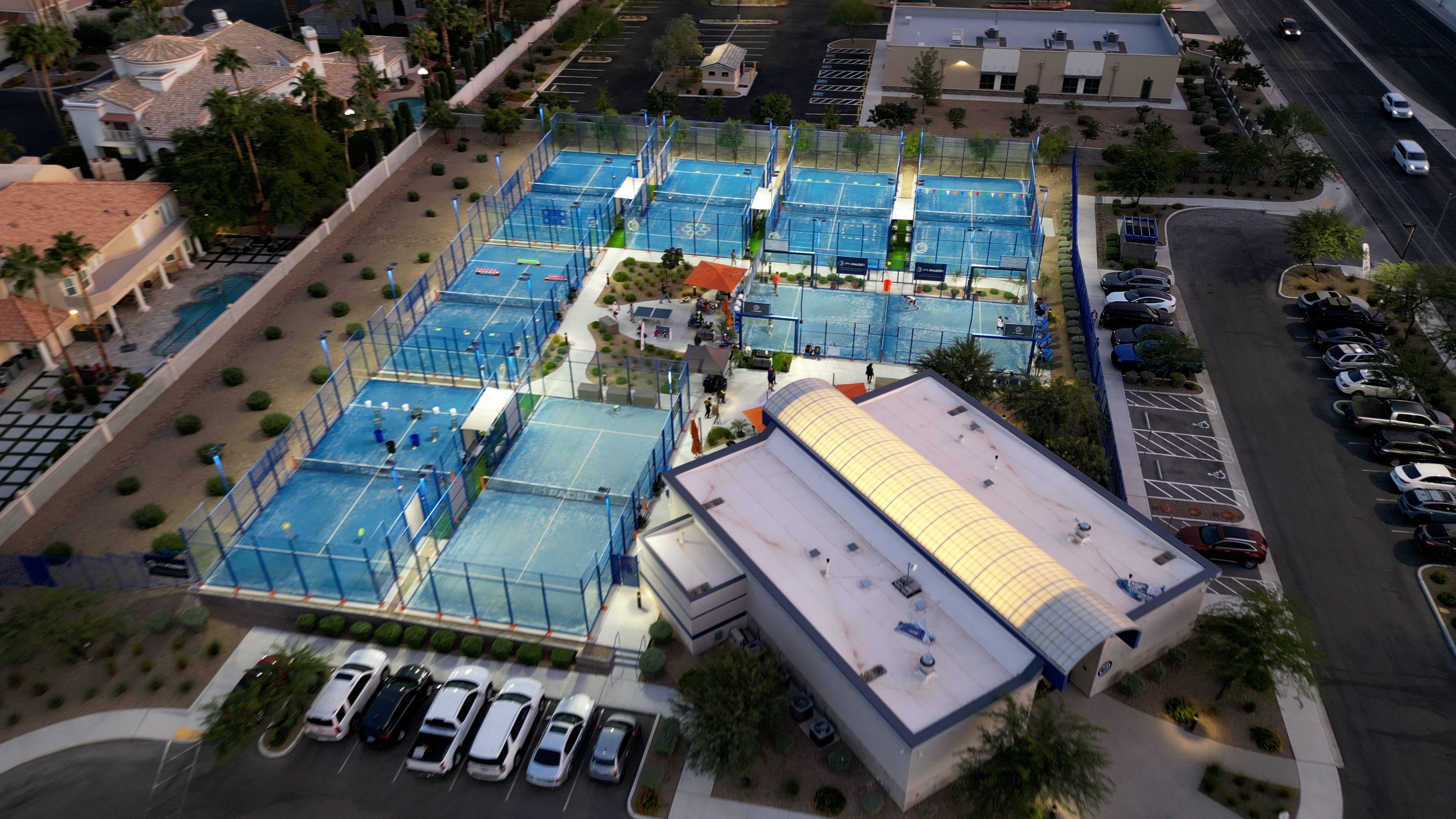 Aerial view of P1 Padel in Las Vegas