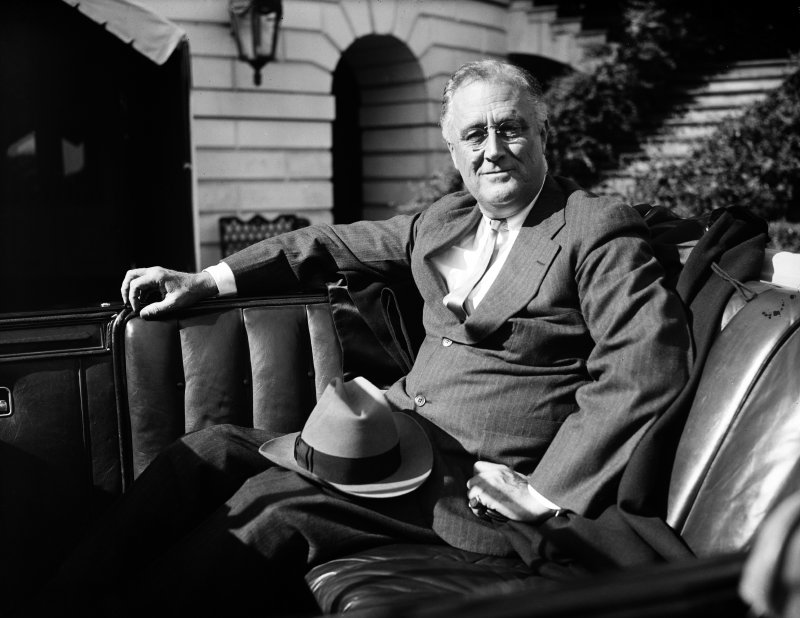 President Franklin Roosevelt waiting in his car outside the White House ca. 1936. File Photo by Library of Congress/UPI President Franklin Roosevelt waiting in his car outside the White House ca. 1936. File Photo by Library of Congress/UPI