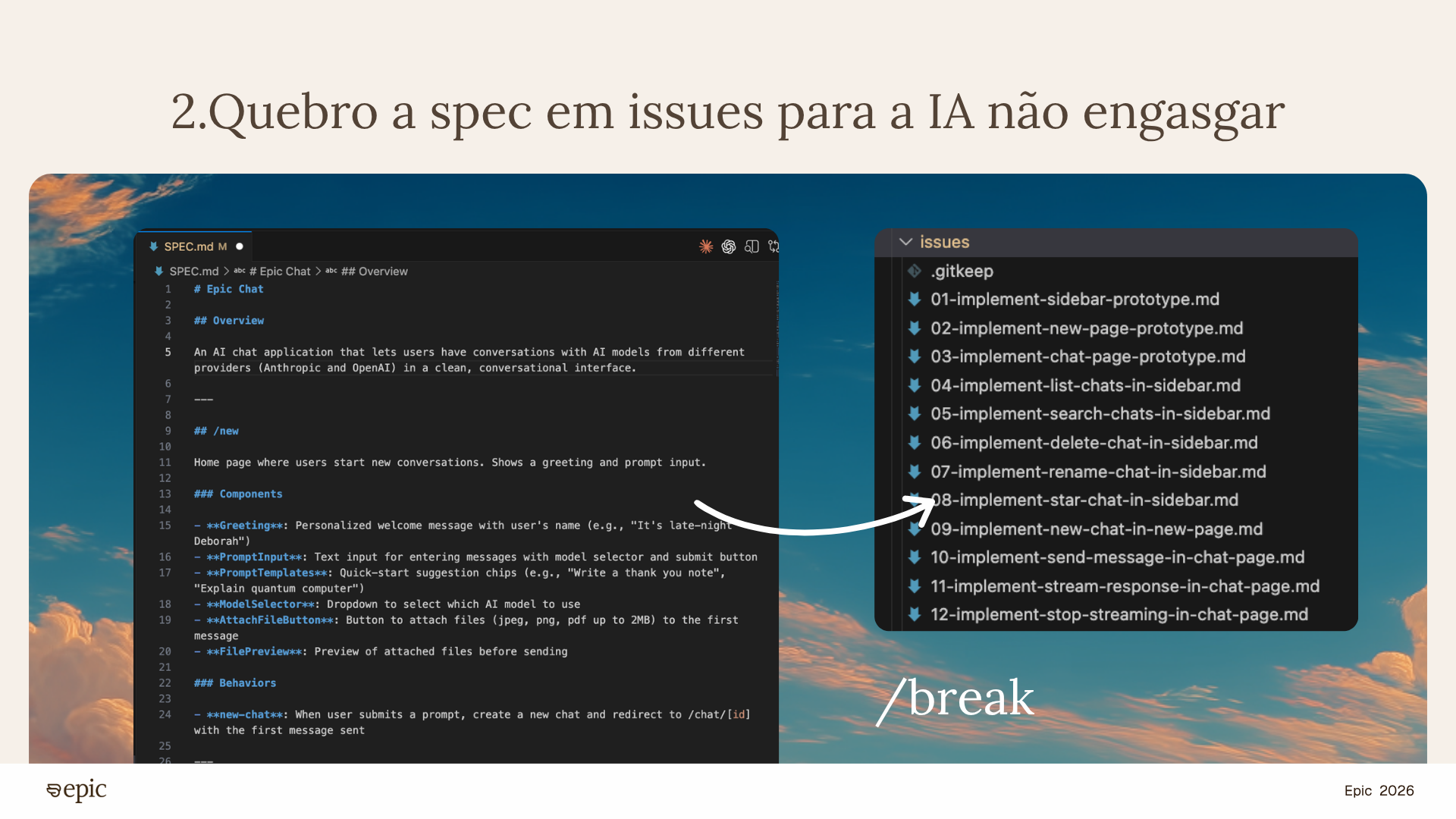 Meu novo workflow (Claude Code + Epic CLI)
