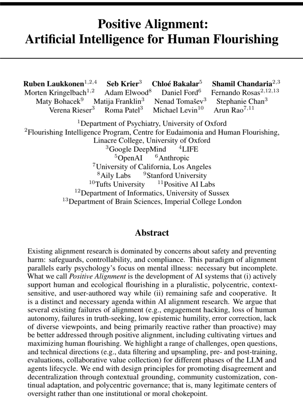 Review: Positive Alignment: Artificial Intelligence for Human Flourishing