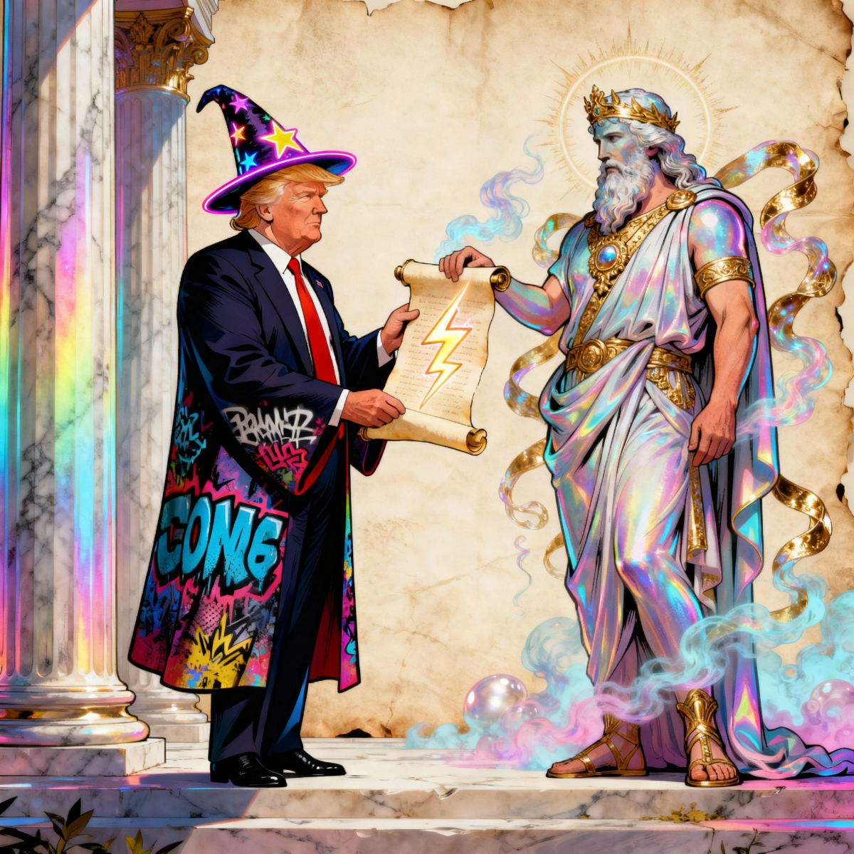 Magick Mica Trump parody art
