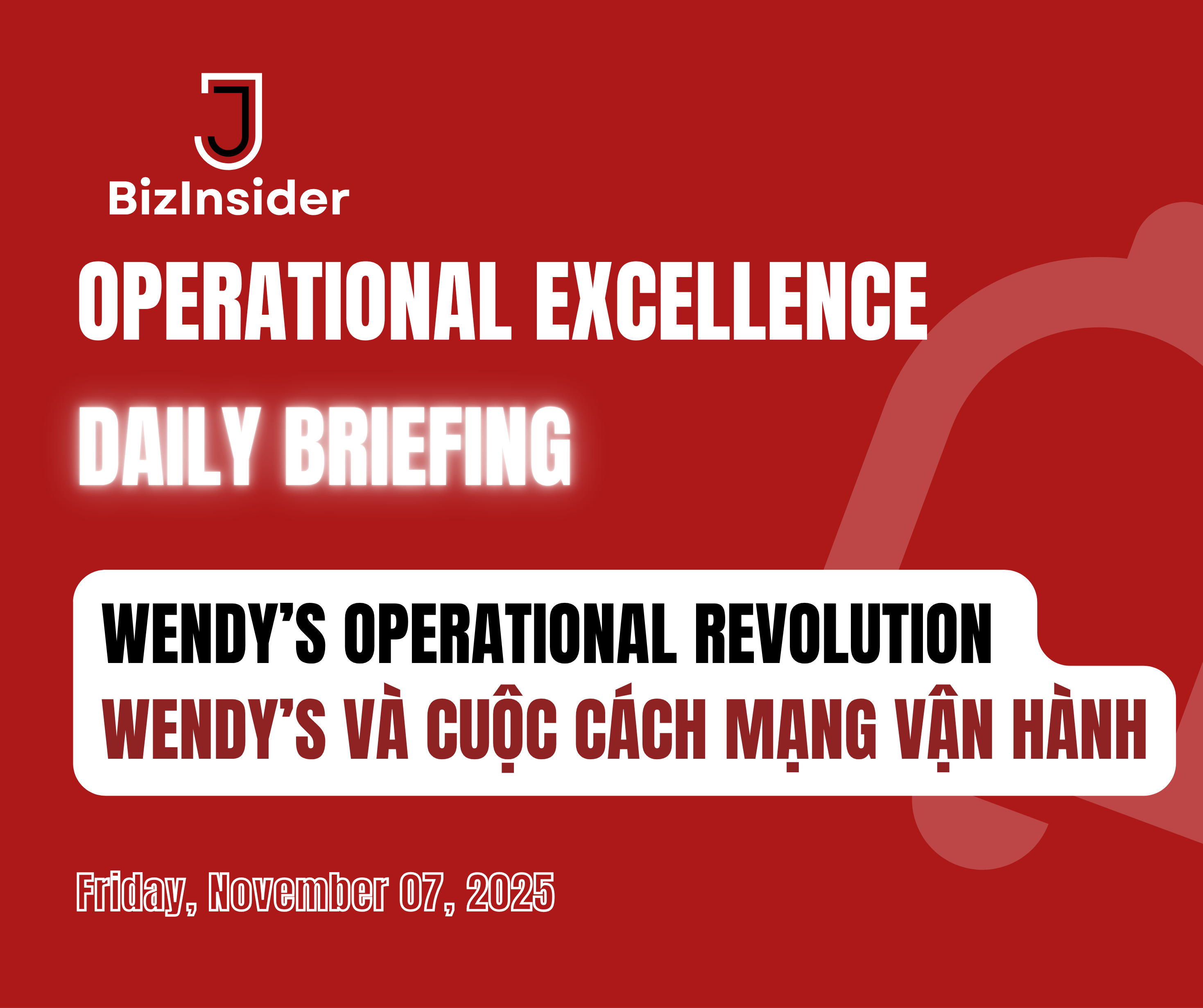 Operational Excellence (OPEX) Daily Briefing – Friday, November 07, 2025: Wendy’s Operational Revolution: When Efficiency Becomes the New Growth Strategy.