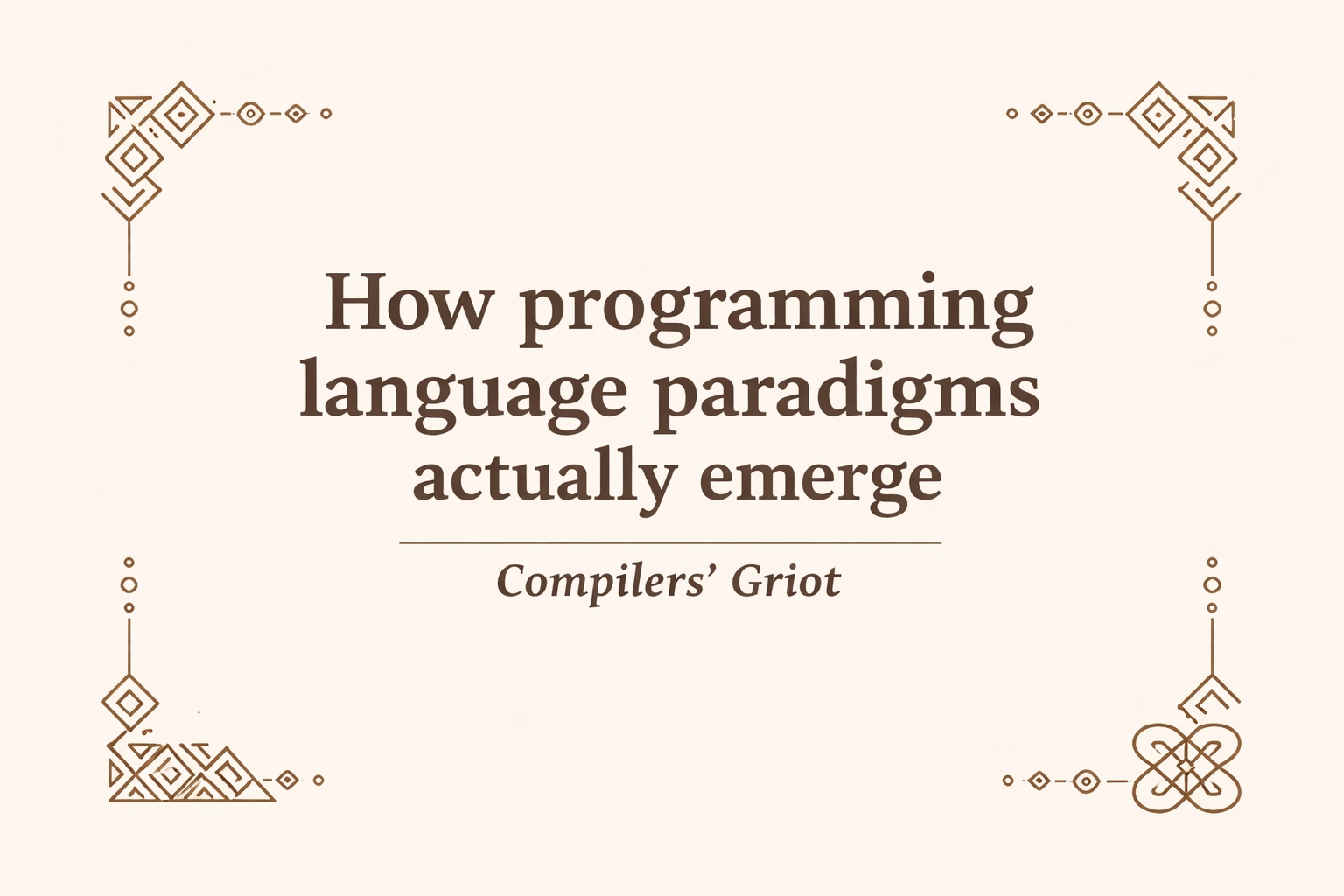 How programming language paradigms actually emerge
