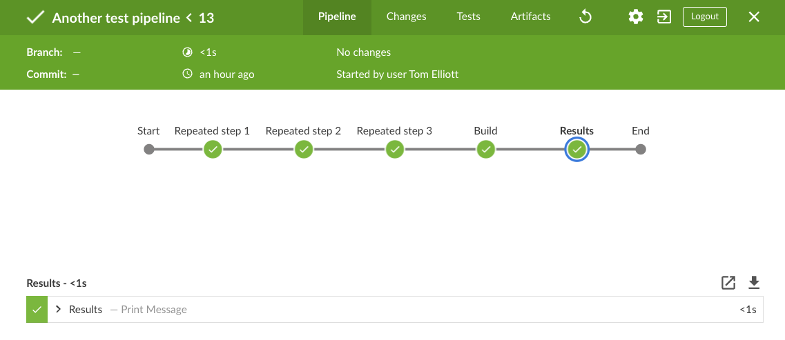The pipeline view in BlueOcean