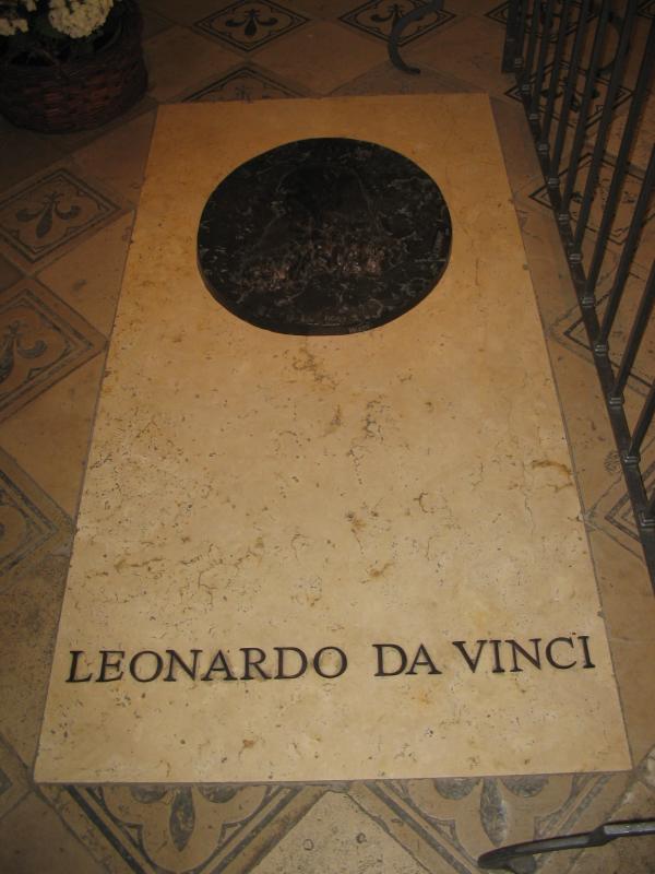 Leonardo da Vinci's tomb slab bearing his name