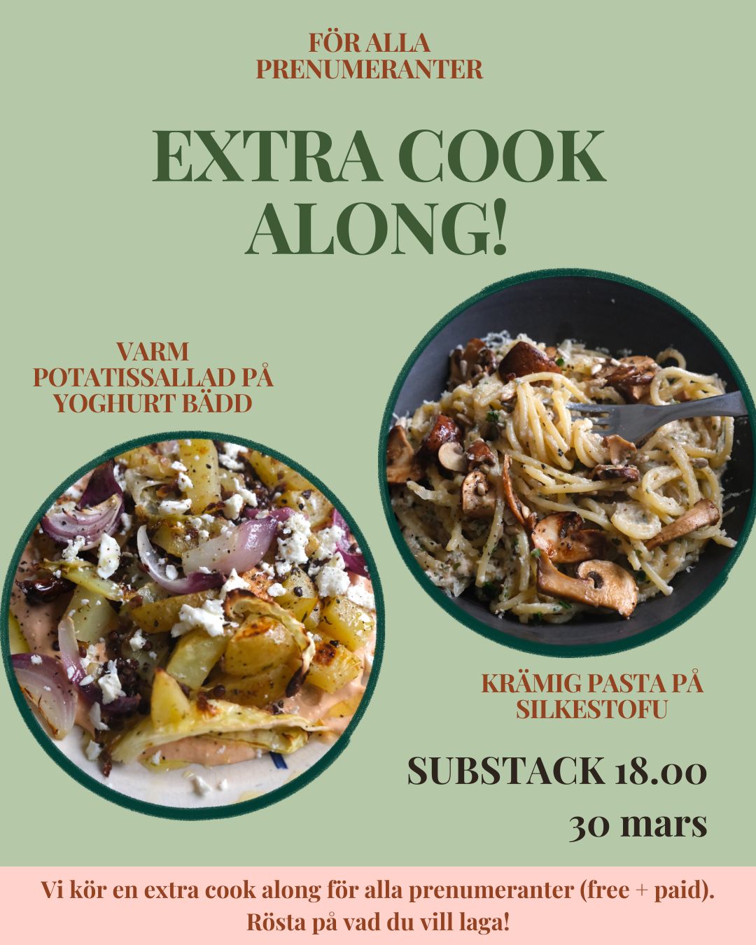 Vi kör en extra cook along nästa måndag! 👩🏻‍🍳🎉