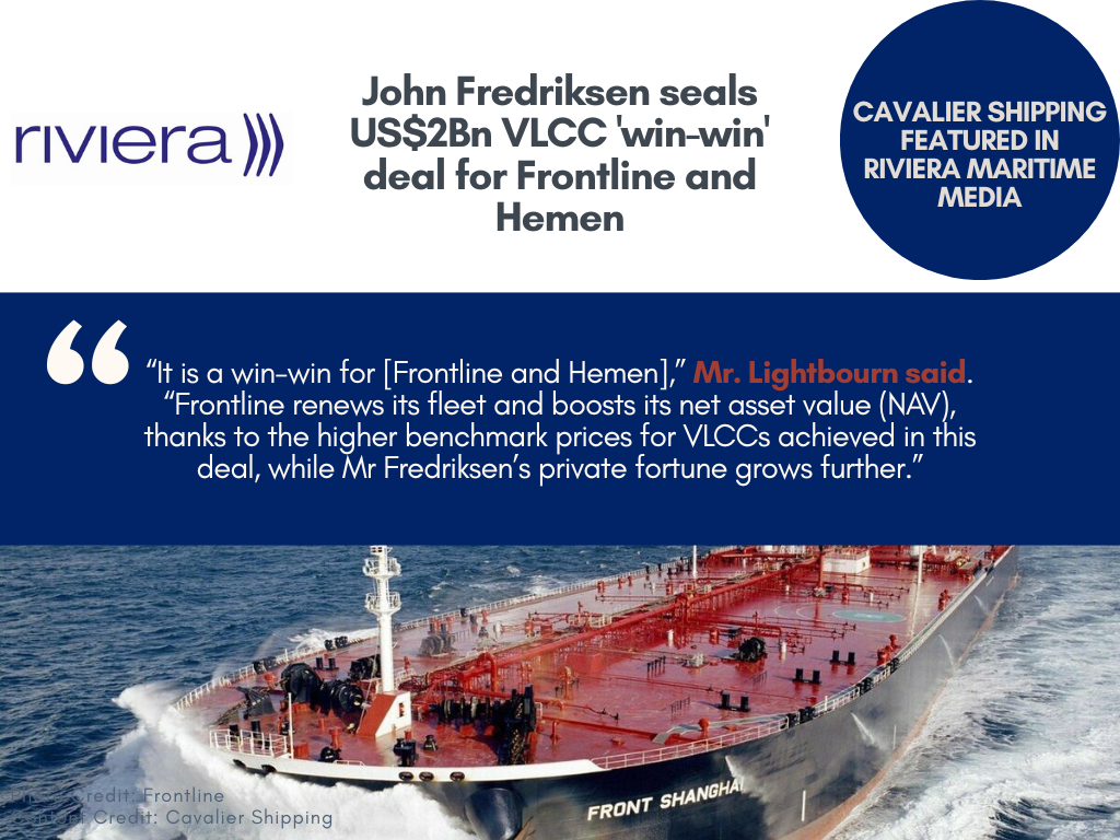[Media Feature: Riviera] John Fredriksen seals US$2Bn VLCC 'win-win ...