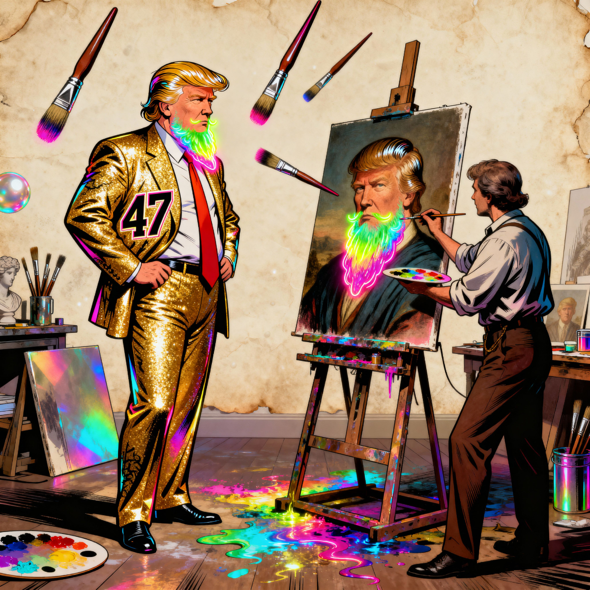 Magick Mica Trump parody art
