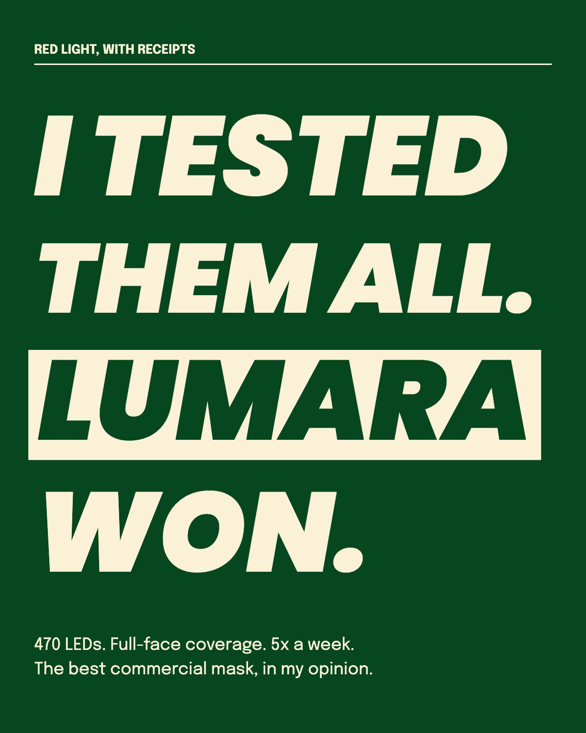 I tested them all. Lumara won: best red light therapy mask